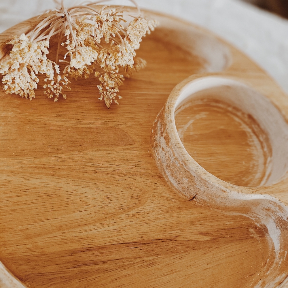 Vintage Wooden Serving Bowl - Picture 3 of 3